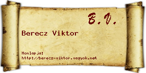 Berecz Viktor névjegykártya