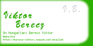 viktor berecz business card